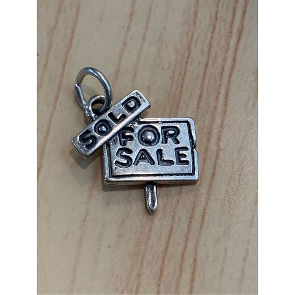 .925 Real Estate Sign Sterling Silver Jewelry Charm - Picture 5 of 5